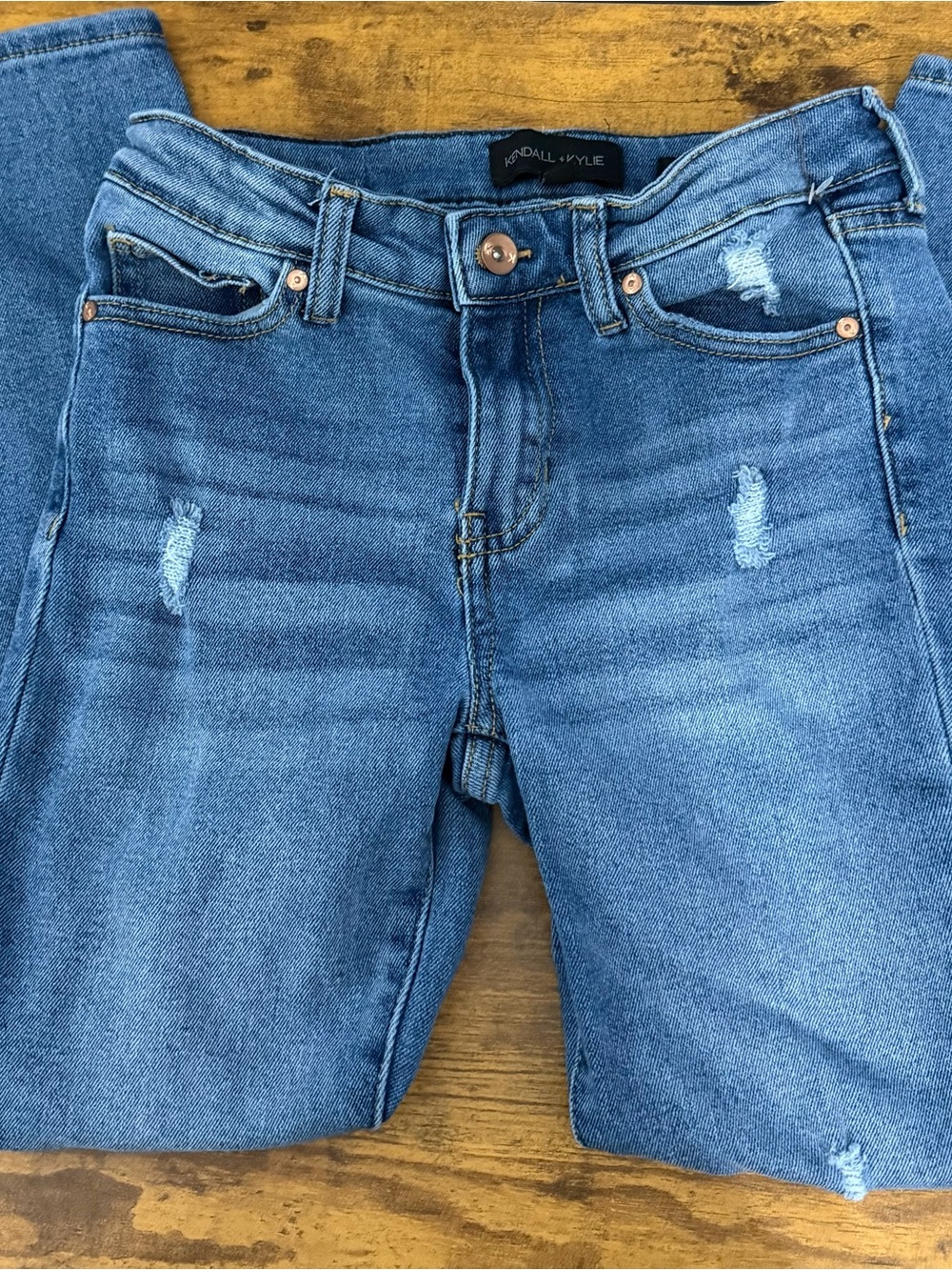 Kendall & Kylie Medium Blue Skinny Jeans with Light Distressing